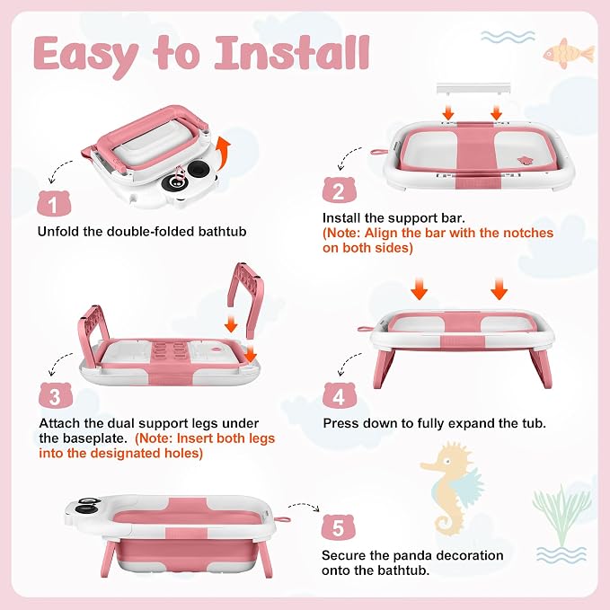 Collapsible Baby Bathtub for Newborn, Baby Bath Tub - Image 5