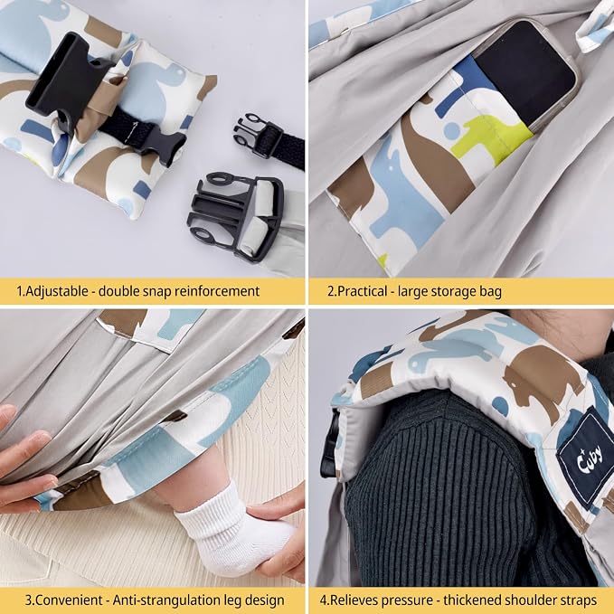 Baby Sling Carrier Newborn, Adjustable Easy Wearing Baby Nursing Warp Sling - Image 6