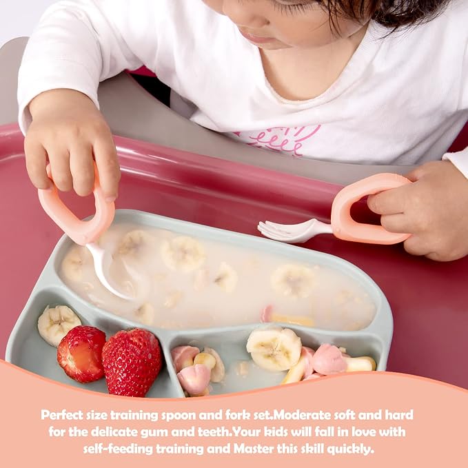 Baby Self Feeding Training Spoon and Fork Set - Image 5