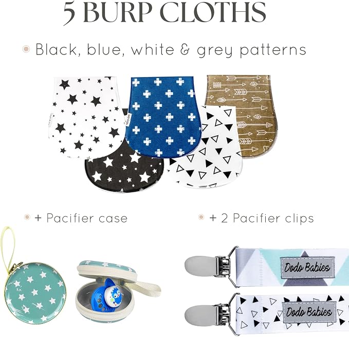 Dodo Babies 5-Pack Baby Burp Cloths - Image 2