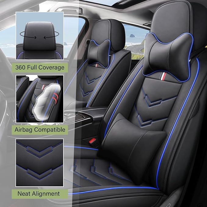 Leather Car Seat Covers Fit for LR LR4 2009-2016, 5 Seater Waterproof and - Image 2