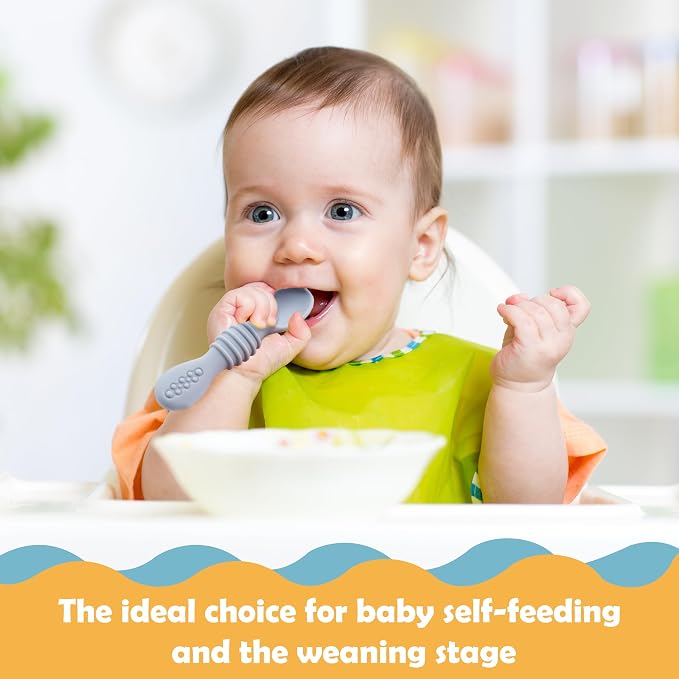 Baby Spoons Self Feeding 6 Months, Easy-Grip Handle, and Soft Texture, Gentle - Image 5