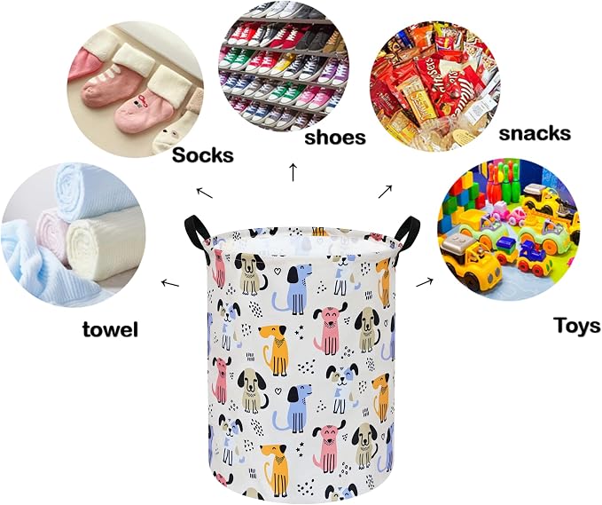 Round Laundry Hamper Storage Basket Laundry Organizer Hamper Storage Bins - Image 3