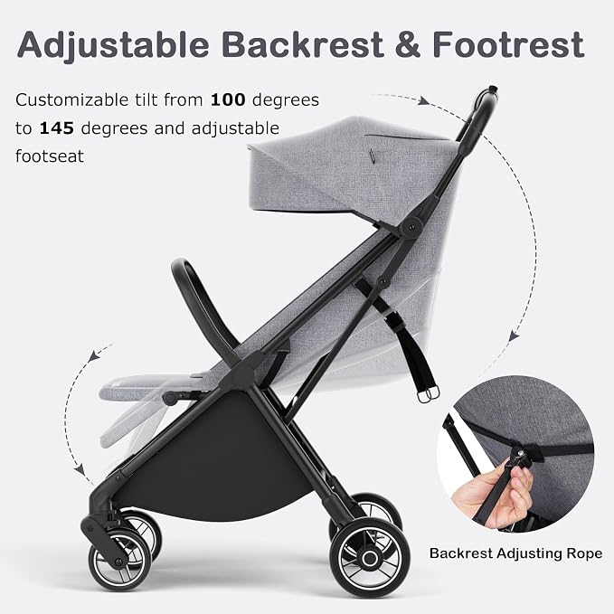 INFANS Ultra-Compact Fold Airplane Ready Travel Stroller, One-Hand Gravity Fold - Image 5