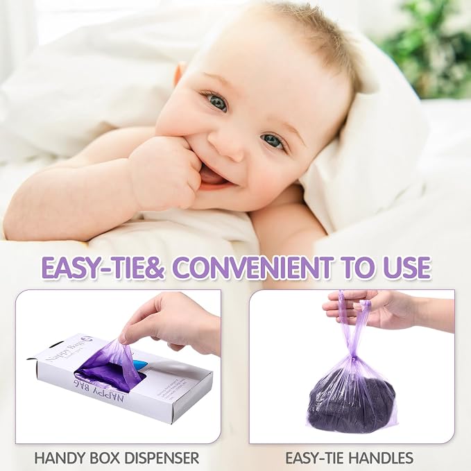 Honoson 1200 Count Baby Disposable Diaper Bags Scented Diaper Sacks - Image 4