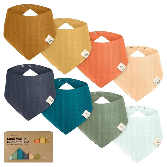 KeaBabies 8-Pack Muslin Baby Bibs by KeaBabies