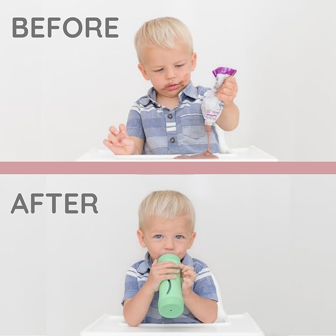 Subo Baby Food Bottle Starter Set | No Mess Baby Toddler Self Feeder | Squeeze - Image 3