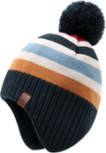 Duoyeree Kids Beanie Hat for Boys Girls Pom-pom Kint Hats Cozy Lining Winter by Duoyeree