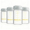 Glass Breastmilk Storage Bottles 180ml 6oz BPA-Free Leak-Proof Natural Baby by Qmibaby