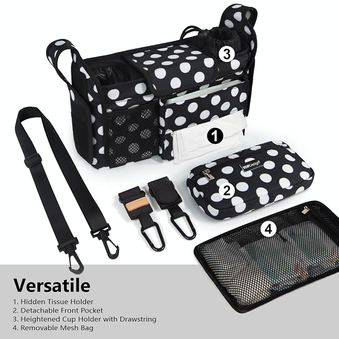 TOPDesign Universal Baby Stroller Organizer, Stroller Caddy - Image 2