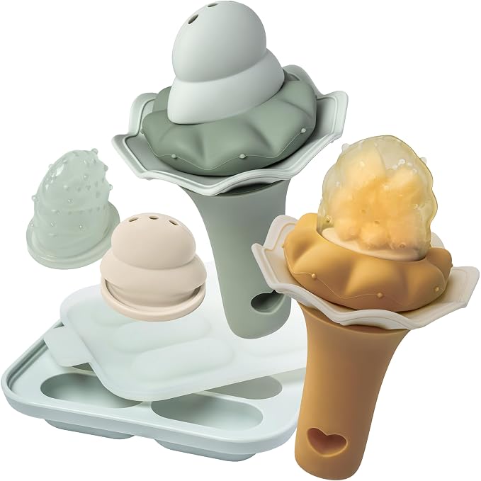 Moonkie Baby Fruit Feeder with Freezer Tray, BPA Free Silicone Food Feeder by Moonkie