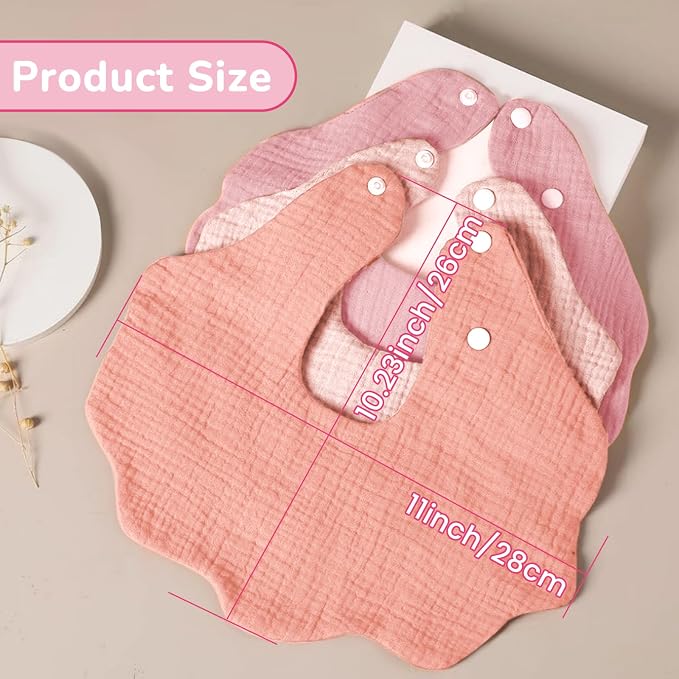 Baby Bibs Muslin Bibs 8 Pack for Drooling and Teething for Unisex Girls Boys - Image 4
