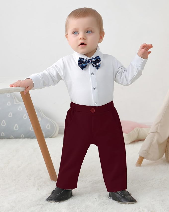 DISAUR Baby Boy Clothes Toddler Boy Outfits 4PCS Gentleman Dress - Image 3