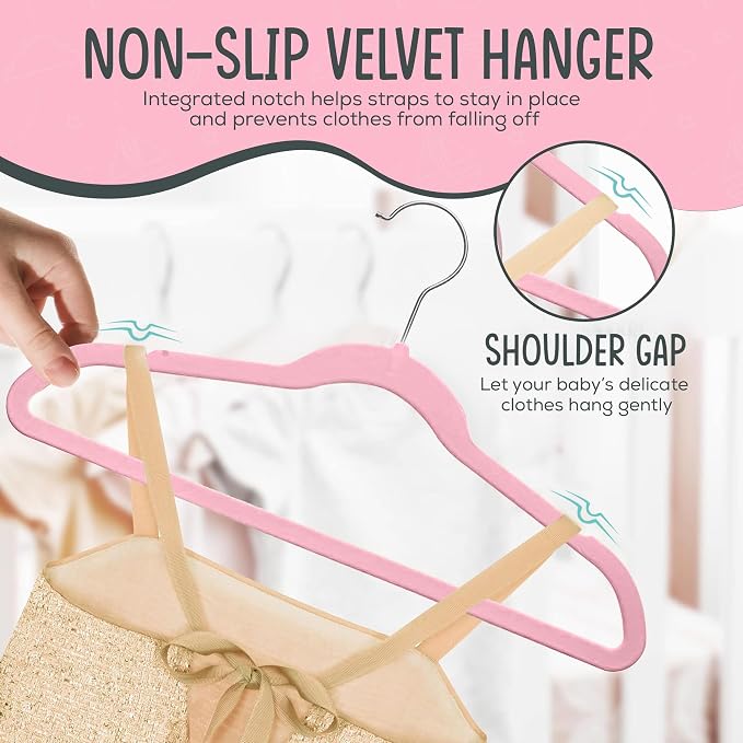 25 Premium Kids Velvet Hangers - Image 6