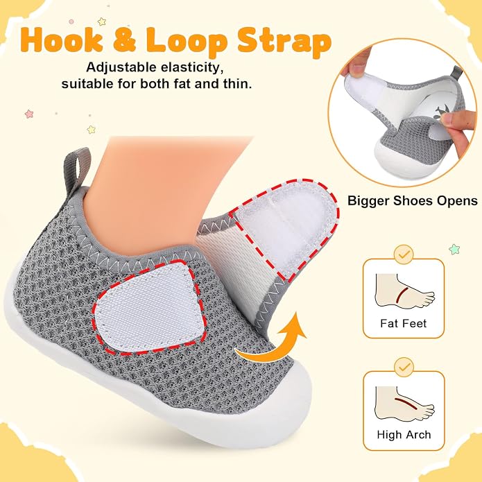 FEETCITY Baby First Walking Shoes Wide Baby Shoes Infant Sneakers Newborn Crib - Image 4