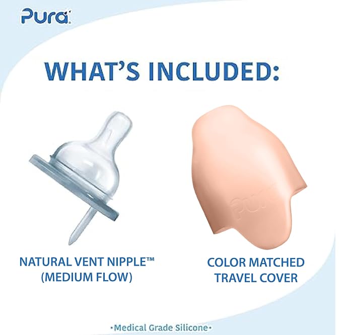 Pura Kiki 9oz/275ml Stainless Steel Infant Bottle w/Sleeve, Anti-Colic - Image 2