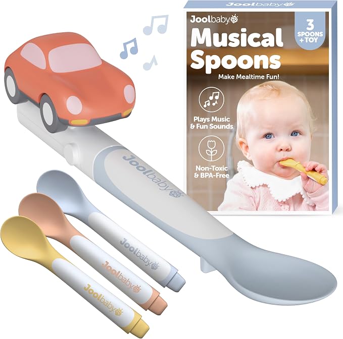 Jool Baby Musical Baby Spoons, 3 Spoons + Car by JoolBaby