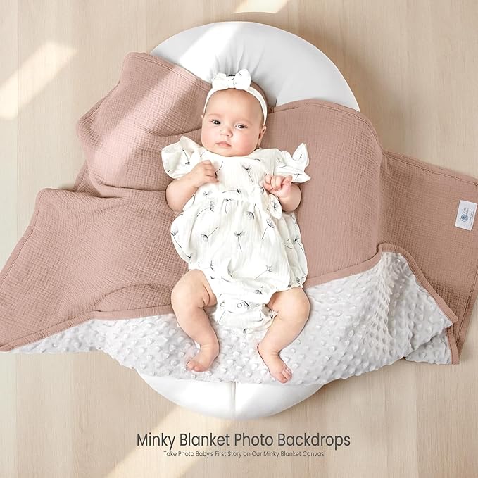 lulumoon Baby Blanket for Newborn Receiving: Minky Dot & Muslin Lightweight - Image 3