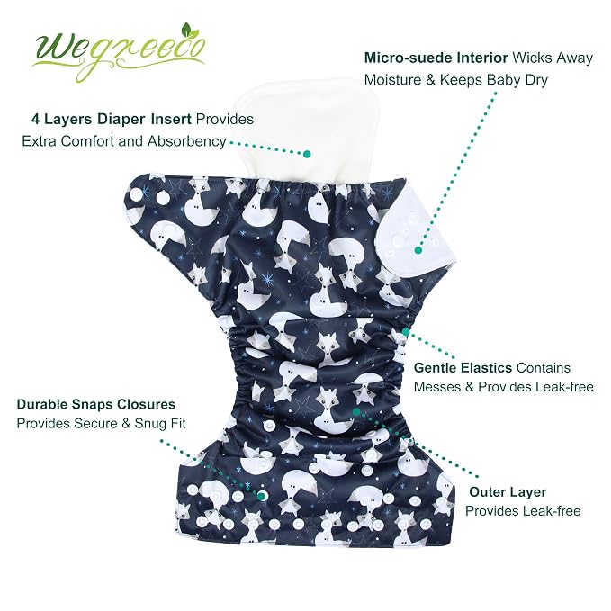 wegreeco Cloth Diapers 6 Pack - Image 2