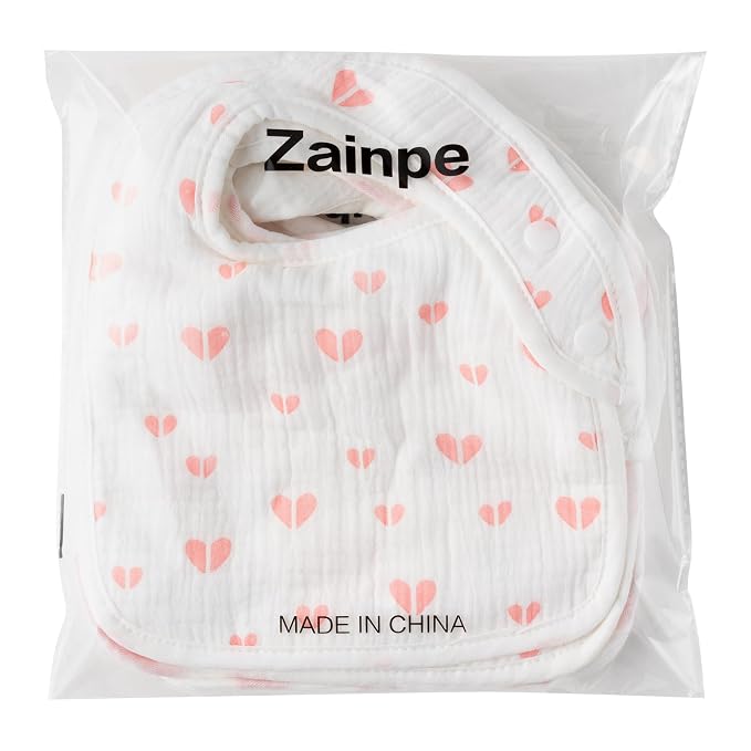 Zainpe 6Pcs Snap Muslin Cotton Baby Bibs Flowers Strawberry Patterns Infants - Image 7