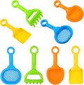 Skylety 8 Pieces Kids Beach Sand Shovels Colorful Plastic Rake Sand Sifter Toy by Skylety