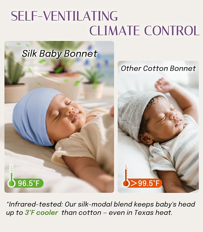 OLESILK Silk Baby Bonnet for 0-6 Months - Image 4