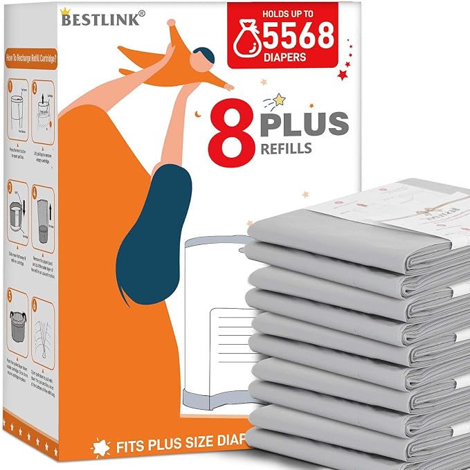 8 Pack Refills Compatible with DEKOR PLUS Diaper Pails | 20% Extra Length by Unknown