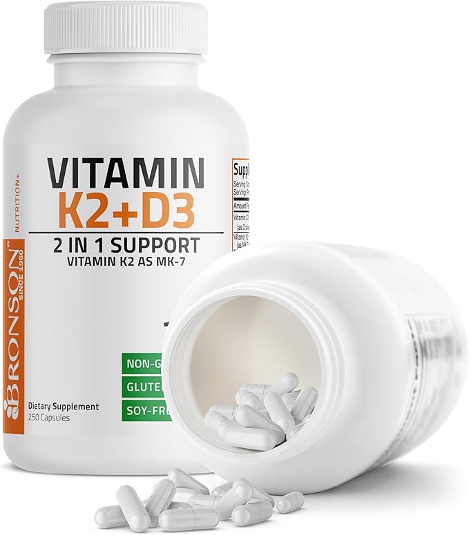 Bronson Vitamin K2 with D3 Supplement Non-GMO Formula 5000 IU Vitamin D3 & 90 - Image 6