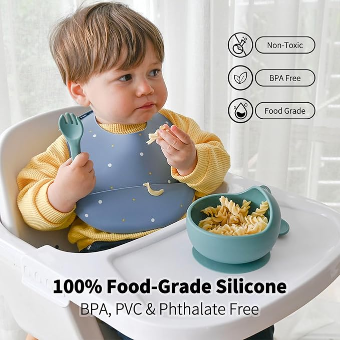 Little Rawr Baby Led Weaning Bundle, 100% Silicone Baby Feeding Set Includes - Image 5