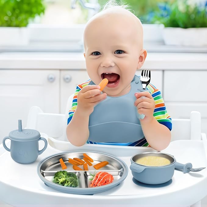 Stainless Steel Kids Plates and Bowls Set - Image 7