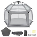 Portable Baby Playpen with Inflatable Mattress & Sunshade, Outdoor Baby Playpen by UPHUNAL