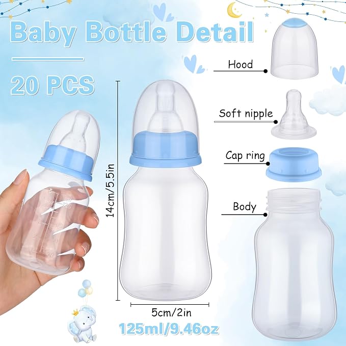 TrelaCo Bottle Chug Baby Shower Game 20 Pcs Baby Bottles Shower Favor - Image 3