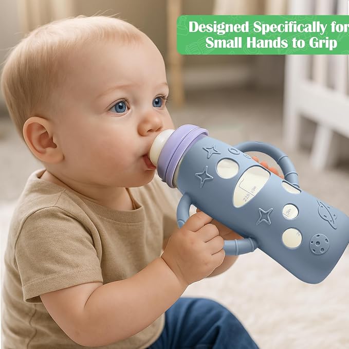 BUSOHA 3 Pack Silicone Sleeves for Lansinoh Glass Baby Bottles - Image 5