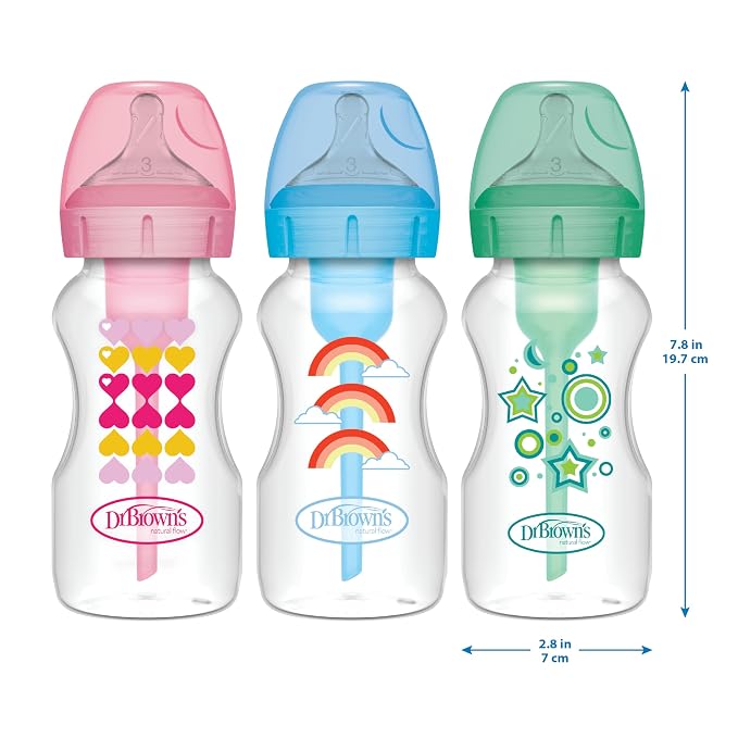 Dr. Brown’s Anti-Colic Options+ Wide-Neck Sippy Bottle Starter Kit, - Image 12