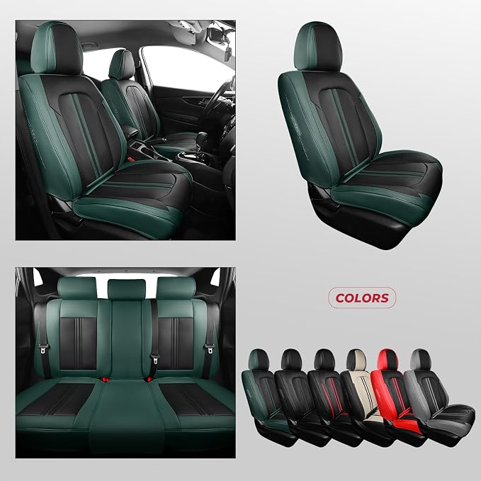 FREESOO Leather Car Seat Covers Full Set, Luxury Front Car Seat Covers and Back - Image 8
