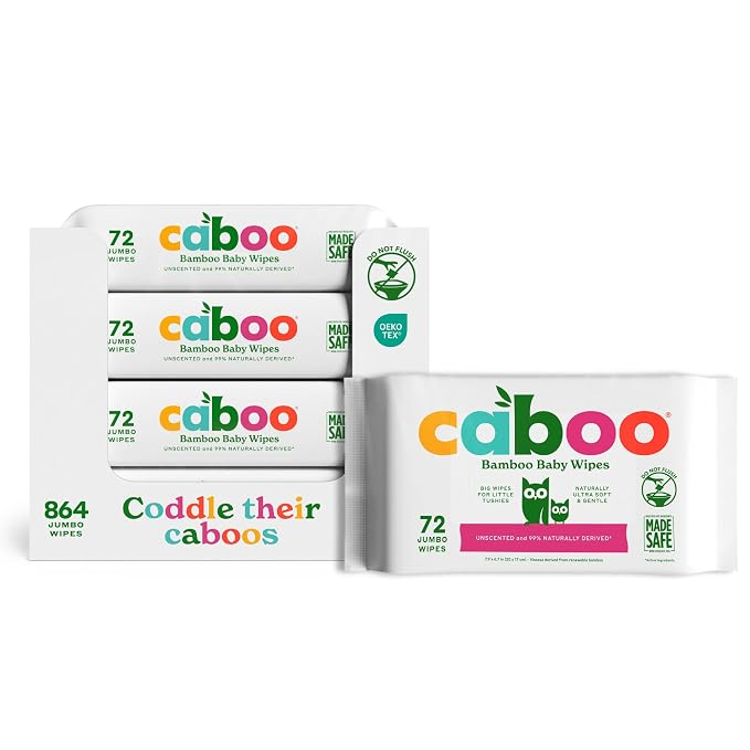 Caboo Baby Wipes, Made with Bamboo Viscose, Certified Made Safe Ingredients by Caboo