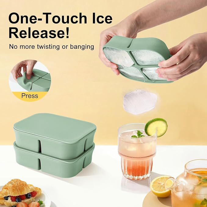 Ice Cube Tray 2 Pack – Stackable Large Silicone Ice Cube Freezer Molds & Easy - Image 4