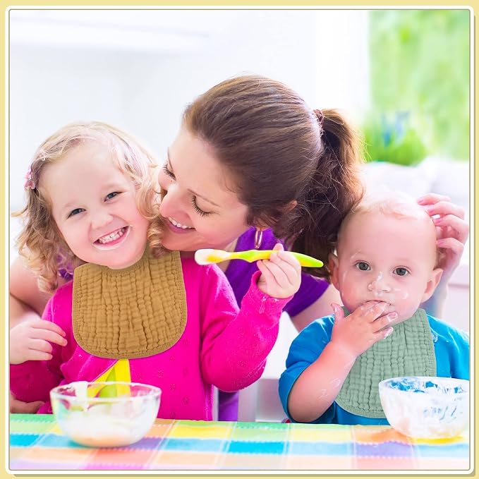 Frienda 8 Pcs Muslin Baby Bibs Cotton Bandana Drool Bibs Bulk - Image 8
