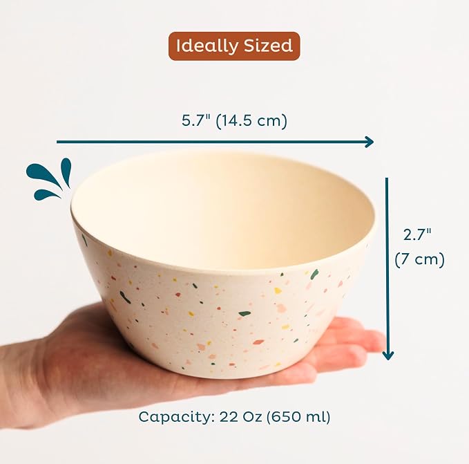 Nook Theory 4 Pack Bamboo Bowls - 22 Oz Reusable Bowl - Image 7