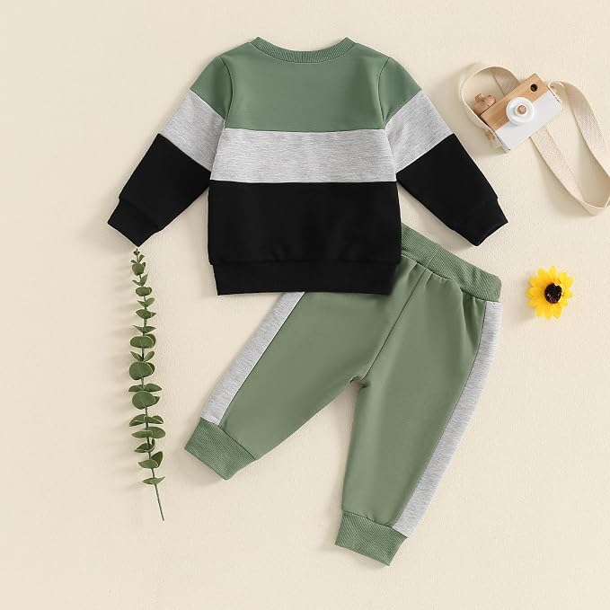 Toddler Baby Boy Fall Outfits Long Sleeve Crew Neck Pullover Sweatshirt + - Image 6