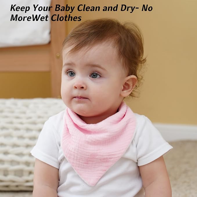 Muslin Baby Bibs Baby Drool Bandana Bibs - Image 8