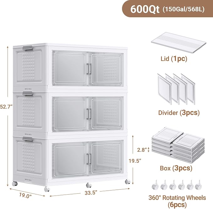 BROVIEW 600Qt Plastic Storage Bins - Image 2