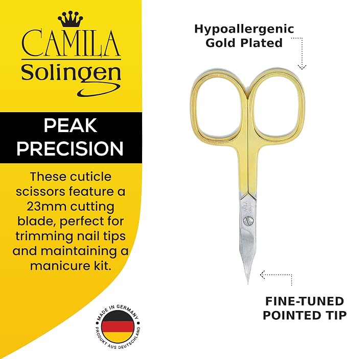 CS03 Professional Nail Cuticle Scissors, Hypoallergenic Gold Plated Sharp - Image 2