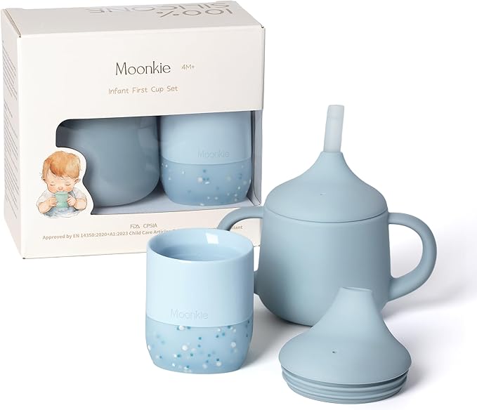 Moonkie Baby Training Cup & Sippy Cup Set | 4 Months+ | Baby-Led Weaning by Moonkie