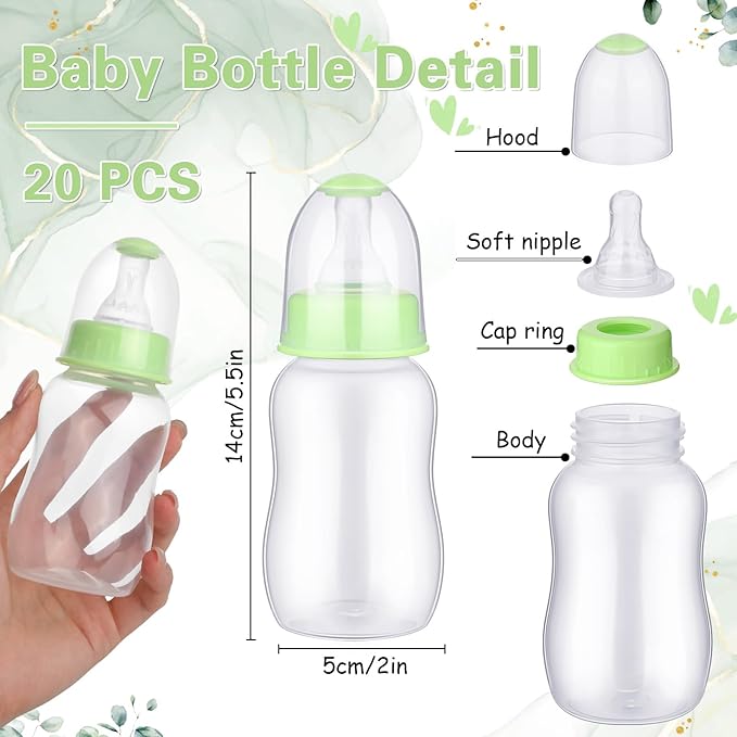 TrelaCo Bottle Chug Baby Shower Game 20 Pcs Baby Bottles Shower Favor - Image 2