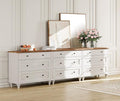 WAMPAT 9 Drawer Dressers for Bedroom, Mid Century Wooden Closet Storage by WAMPAT
