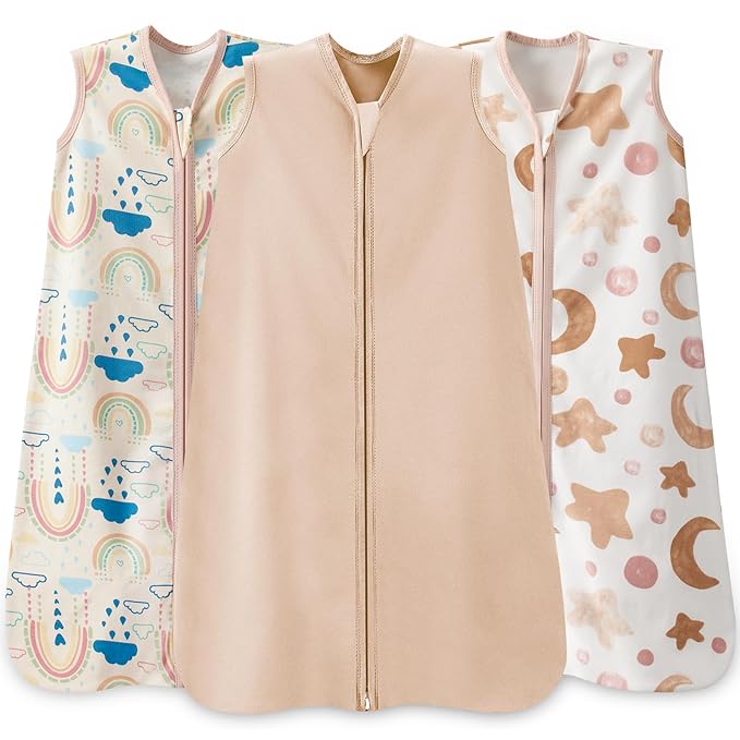 Baby Sleep Sack 0-6 Months, 100% Cotton TOG 0.5 Wearable Blanket by WRRERNSIN