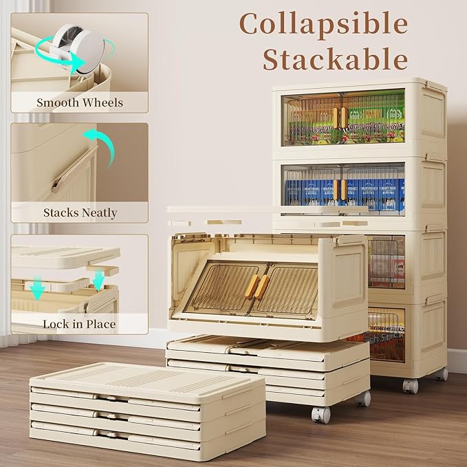 4 Tier Stackable Plastic Storage Bins - Image 6