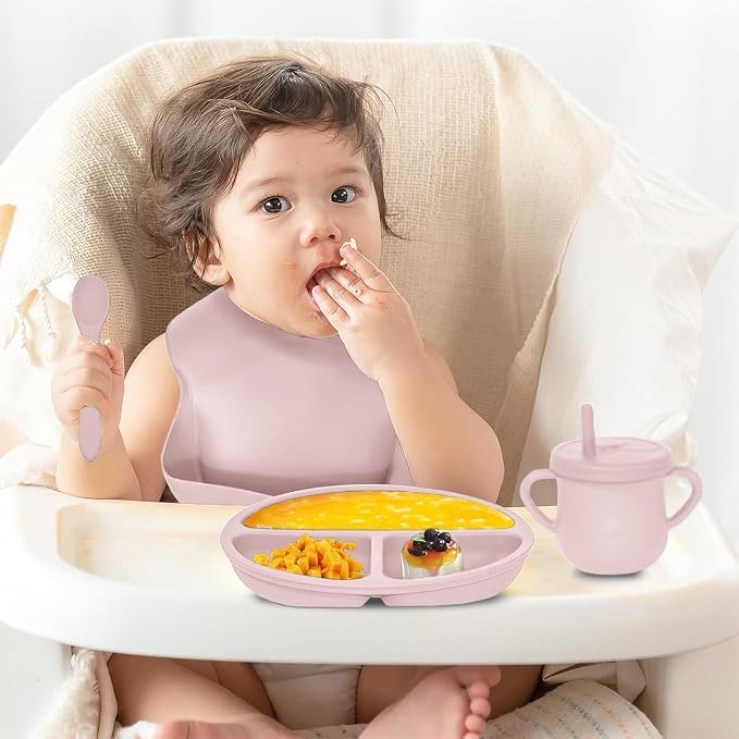 100% Silicone baby feeding set, BPA free Baby dishes set - Image 2