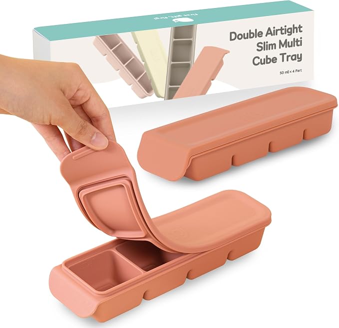 Silicone Freezer Trays with Lid, 1.7oz 4 Section by FIRGI-FirstGift